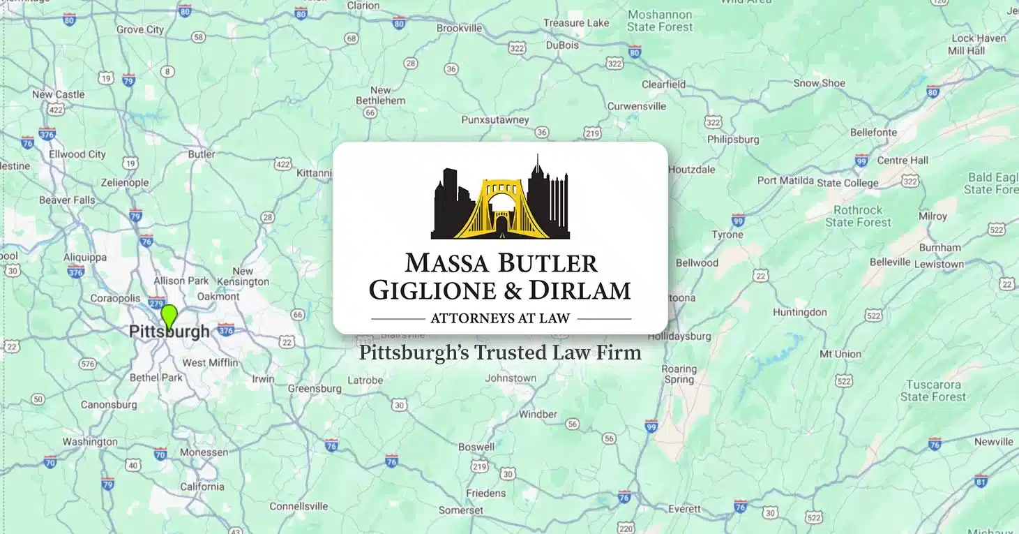 Map of Pittsburgh area hospitals